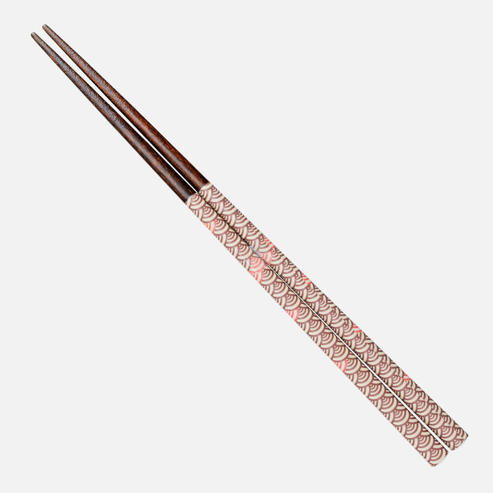 Kawai Japanese Sushi Chopsticks - Seigaiha Pink