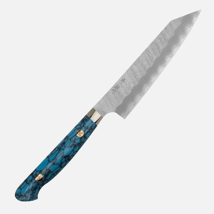 Kiritsuke Petty 15 cm Nigara Hamono SG2 Blue Turquoise Limited