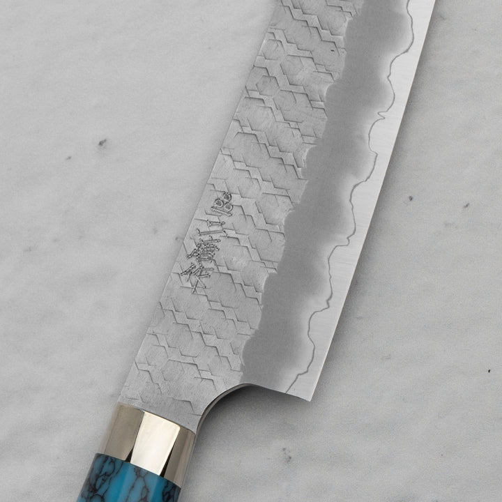 Kiritsuke Petty 15 cm Nigara Hamono SG2 Blue Turquoise Limited