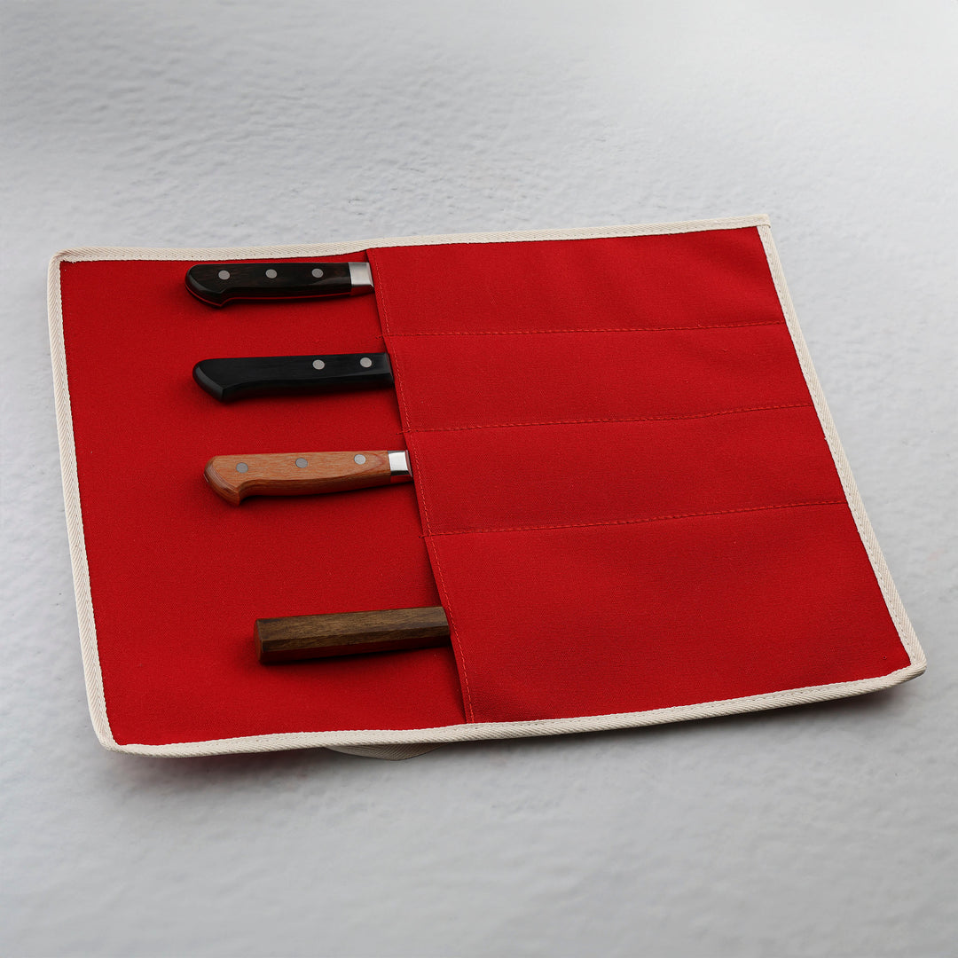 Knife Bag for 4 knives Red Oul