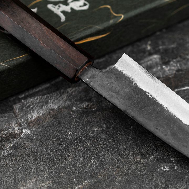 Petty 12 cm Hatsukokoro Sumi Kurouchi Aogami#2/Iron