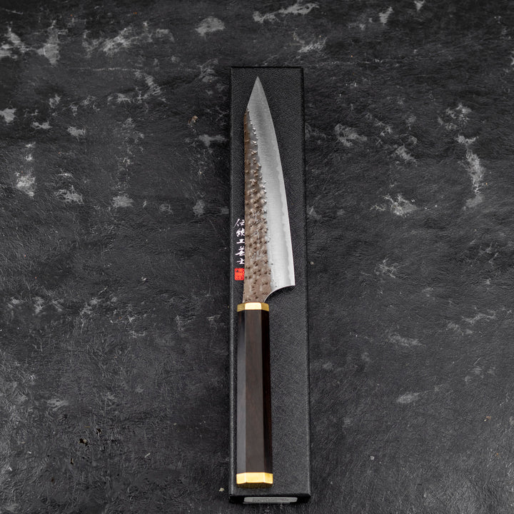 Petty 15 cm Yu Kurosaki Kokusen Brass Aogami Super/SS