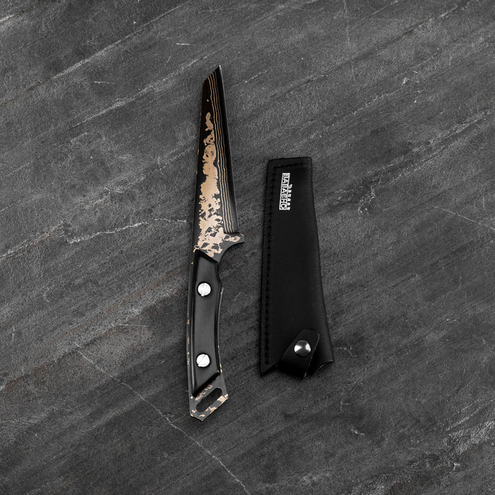 Sekisou Black Damascus Hatchet 13 cm  + Leather Sheath Babacho