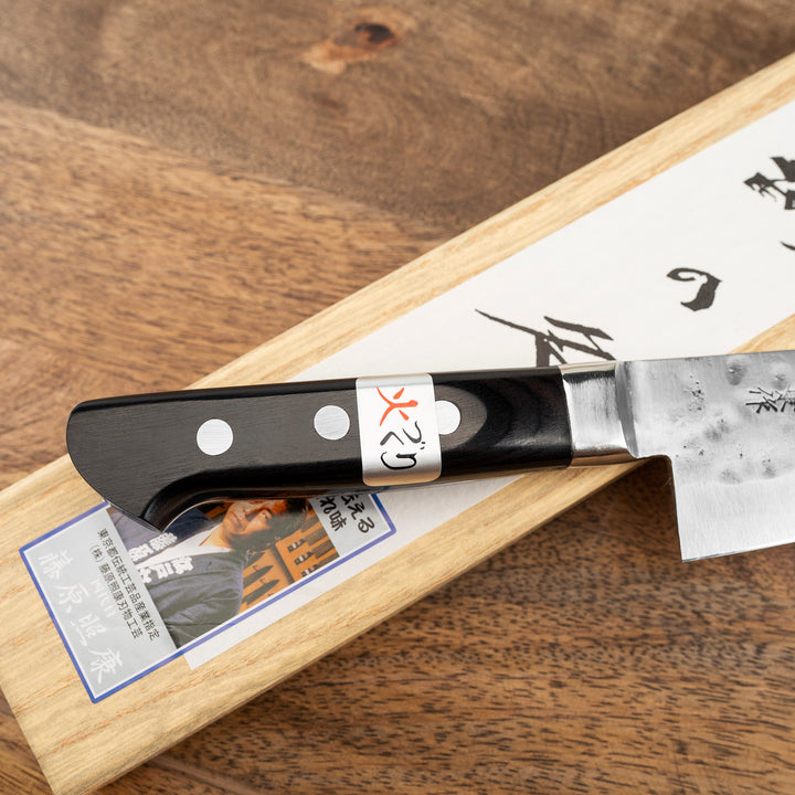 Gyuto 15 cm Fujiwara Pakka Shirogami#1/SS