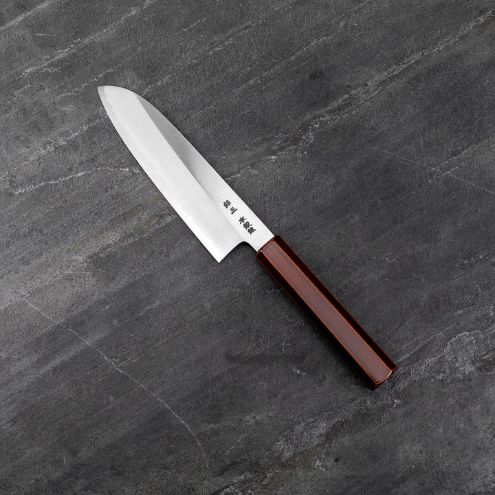 Santoku 17 cm Hado Shiosai Urushi Kijiro Ginsan