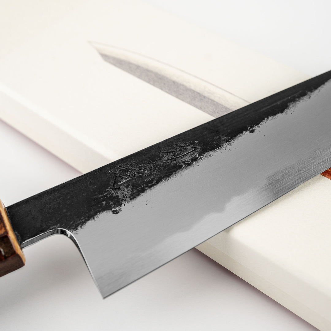 Gyuto 20 cm Hado Sumi Kurouchi Shirogami#2/Iron