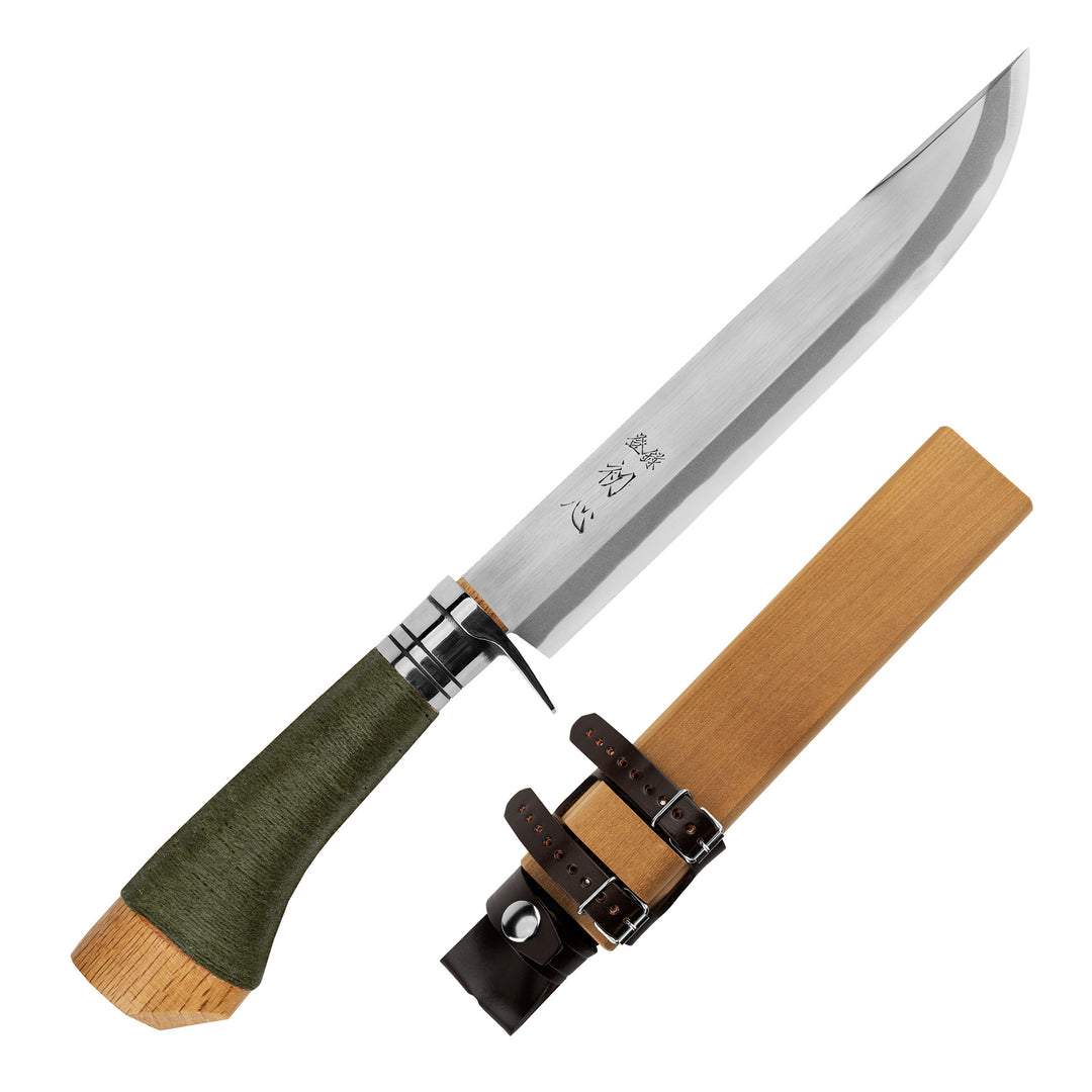 Nata 21 cm Hatsukokoro Green Aogami#2/Iron + Saya