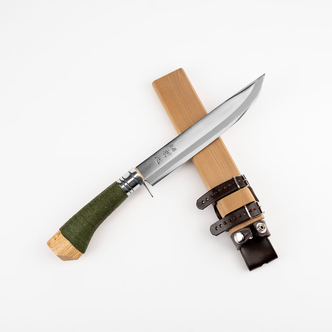Nata 21 cm Hatsukokoro Green Aogami#2/Iron + Saya