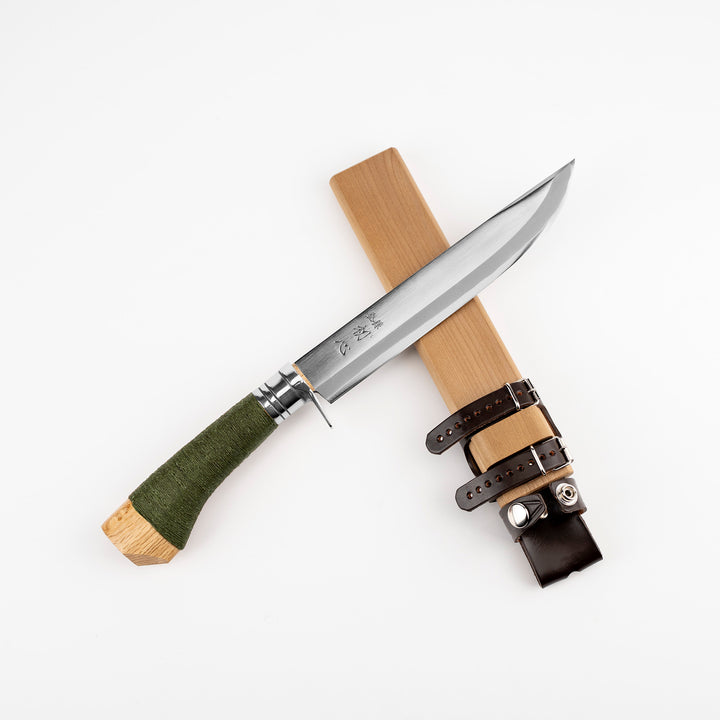 Nata 21 cm Hatsukokoro Green Aogami#2/Iron + Saya