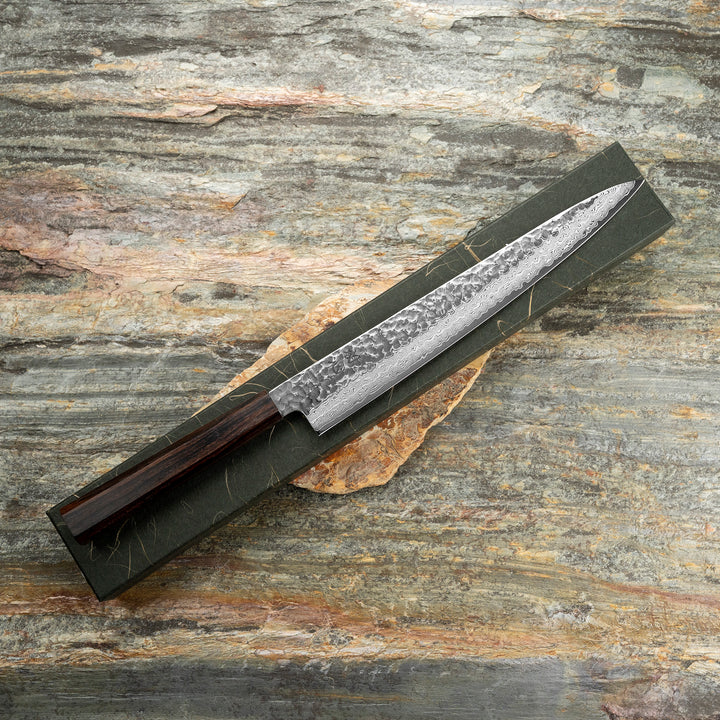 Sujihiki 27 cm Hatsukokoro Hayabusa Damascus VG-10