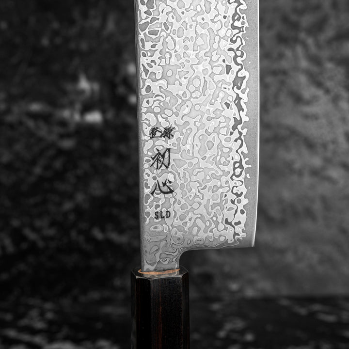 Nakiri 16 cm Hatsukokoro Hikari Kurozame Damascus SLD