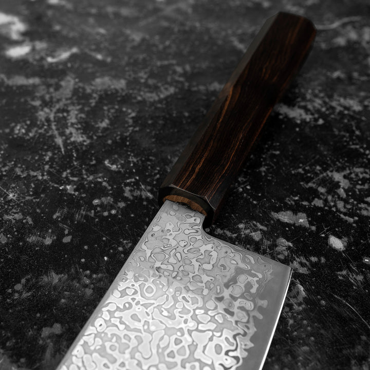 Nakiri 16 cm Hatsukokoro Hikari Kurozame Damascus SLD