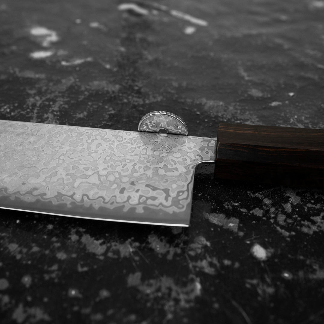 Nakiri 16 cm Hatsukokoro Hikari Kurozame Damascus SLD