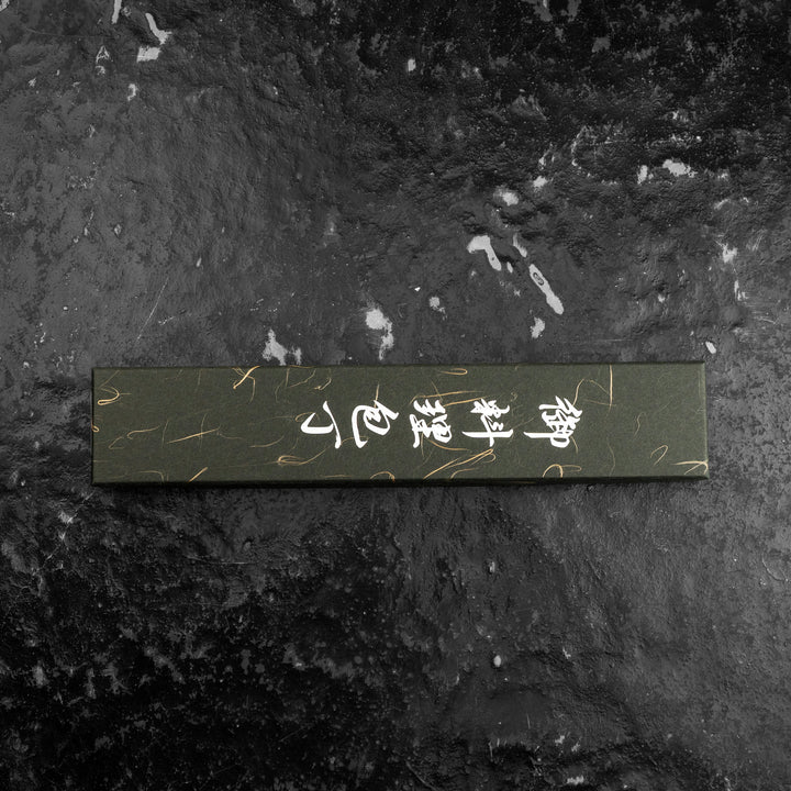 Santoku 17 cm Hatsukokoro Hikari Kurozame Damascus SLD