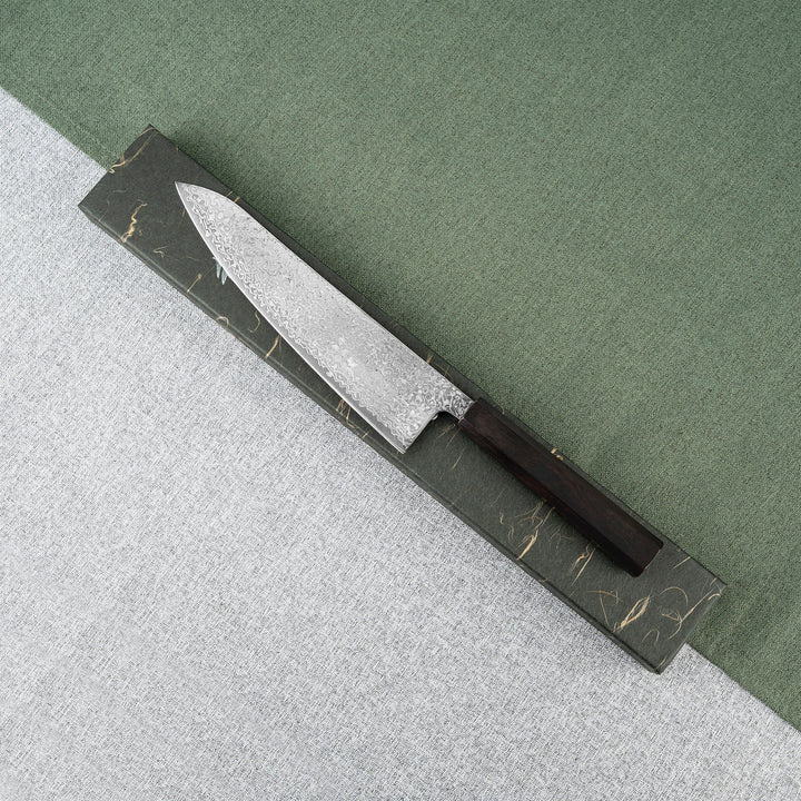 Gyuto 21 cm Hatsukokoro Hikari Kurozame Damascus SLD