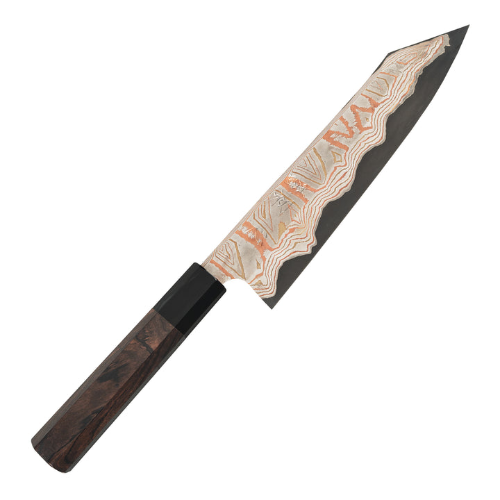 Kiritsuke Gyuto 20 cm Hatsukokoro Irodori Rainbow Damascus Kurozome Aogami#2
