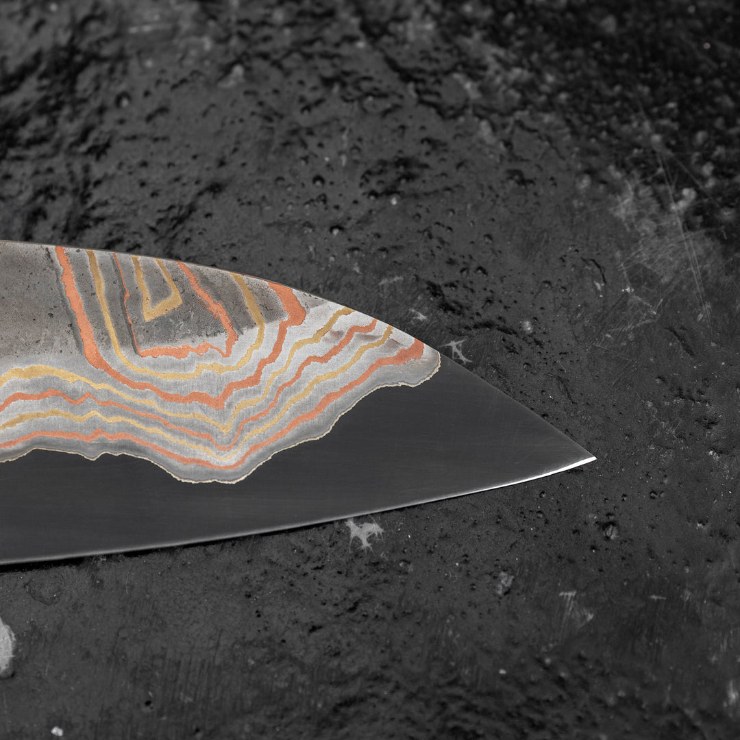 Gyuto 23 cm Hatsukokoro Irodori Rainbow Kurozome Damascus Aogami#2