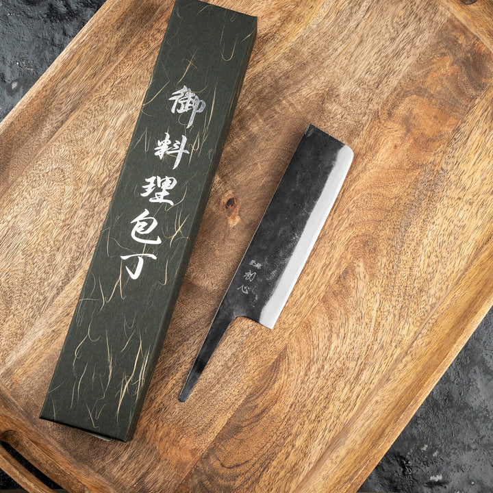 Nakiri 16,5 cm Blank Hatsukokoro Kurogane Kurouchi Aogami#2/Iron