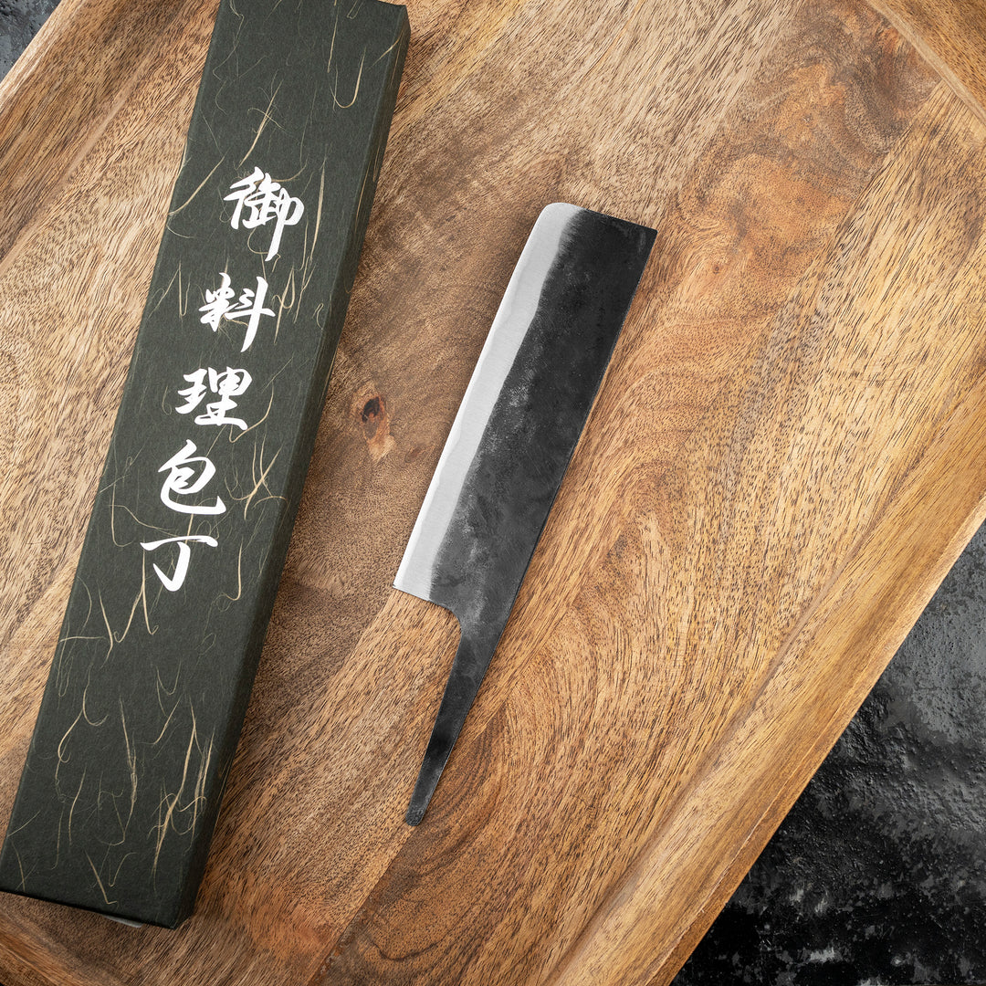 Nakiri 16,5 cm Blank Hatsukokoro Kurogane Kurouchi Aogami#2/Iron