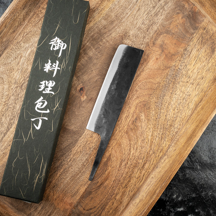 Nakiri 16,5 cm Blank Hatsukokoro Kurogane Kurouchi Aogami#2/Iron
