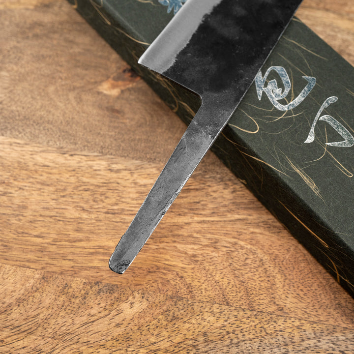 Santoku 16,5 cm Blank Hatsukokoro Kurogane Kurouchi Aogami#2/Iron