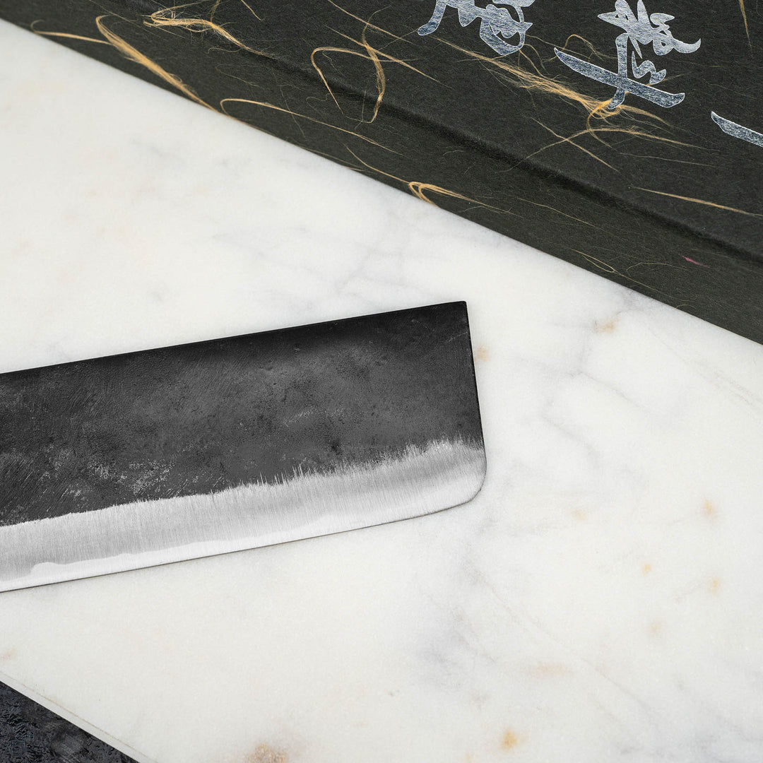 Nakiri 16,5 cm Hatsukokoro Kurogane Kurouchi Aogami#2/Iron