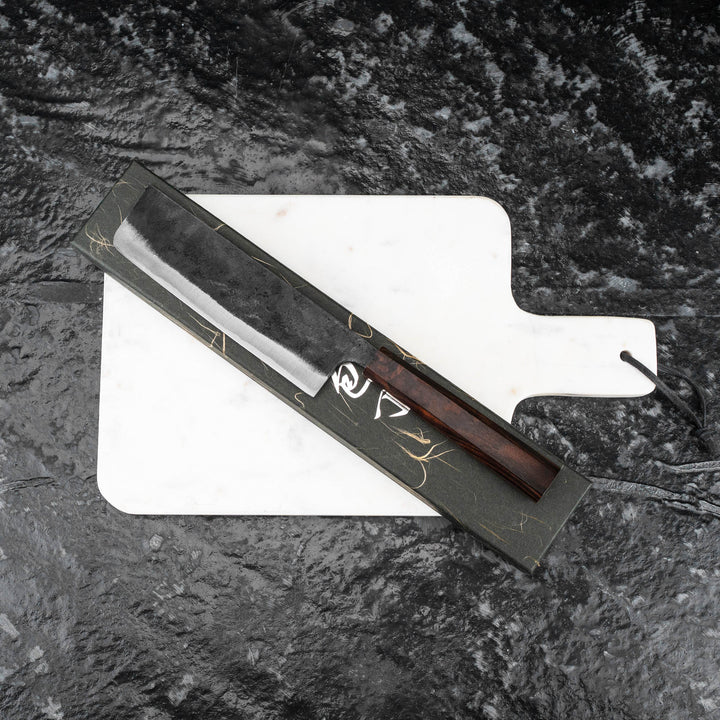 Nakiri 16,5 cm Hatsukokoro Kurogane Kurouchi Aogami#2/Iron