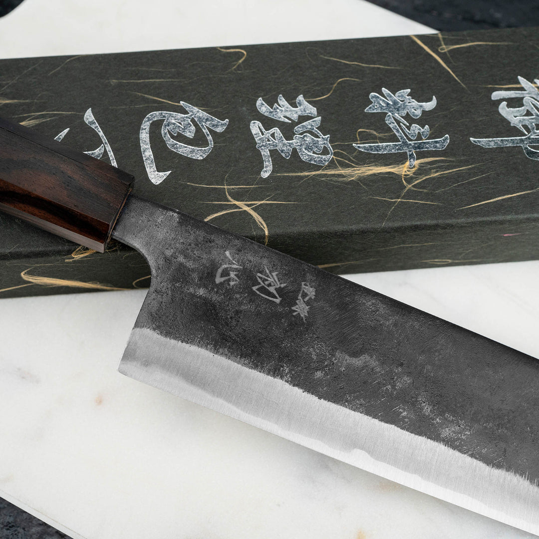 Nakiri 16,5 cm Hatsukokoro Kurogane Kurouchi Aogami#2/Iron