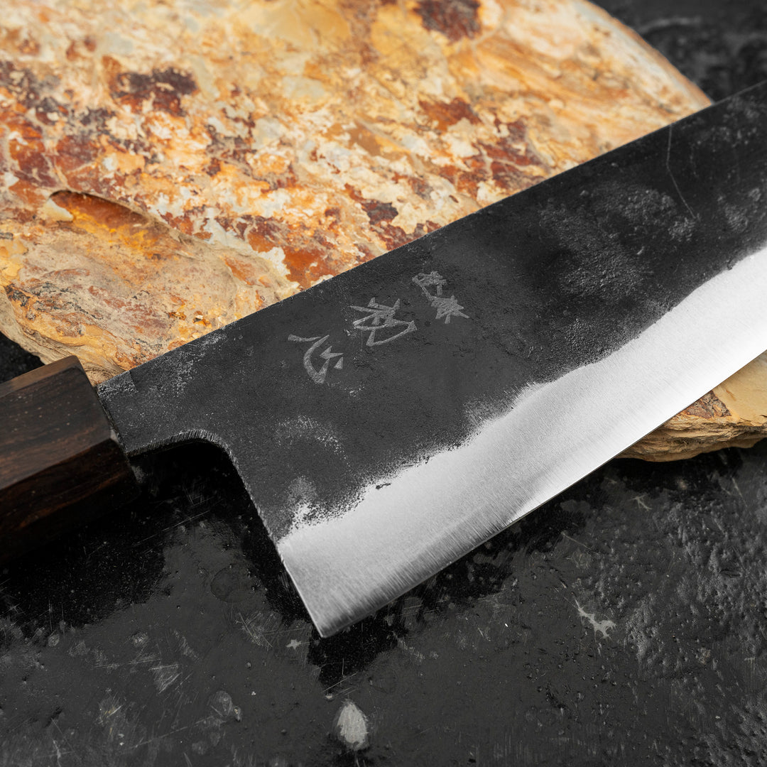 Gyuto 21 cm Hatsukokoro Kurogane Kurouchi Aogami#2/Iron