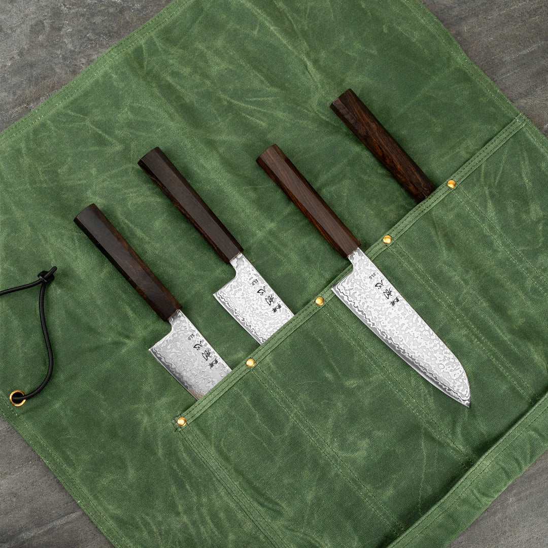 Knife Bag for 5 knives Green Hatsukokoro