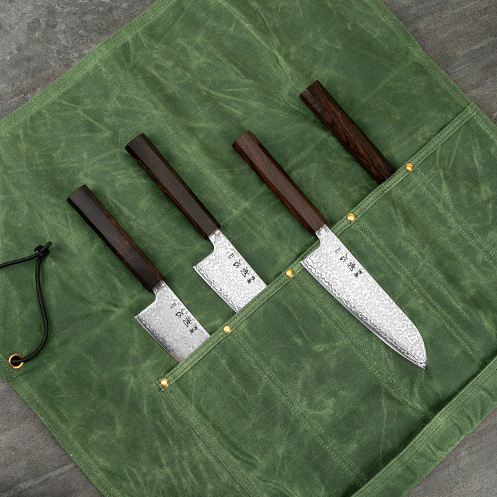 Knife Bag for 5 knives Green Hatsukokoro