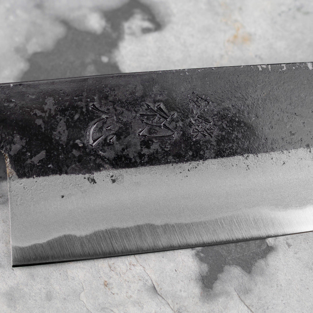 Santoku 16,5 cm Hatsukokoro Shikoku Kurouchi Aogami#2/Iron