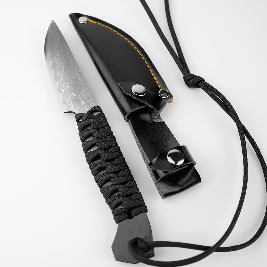 Outdoor Knife  Hatsukokoro Black Shirogami#2/Iron