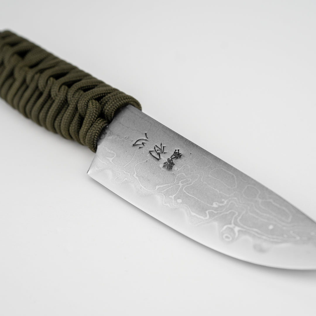 Outdoor Knife 10 cm Hatsukokoro Green Shirogami#2/Iron