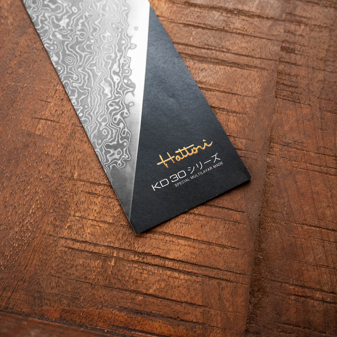 Tanto Outdoor Knife 8,7 cm Hattori Hunter Damascus Cowry-X