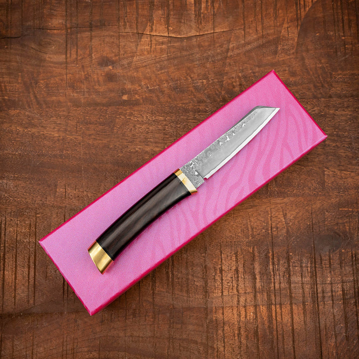Tanto Outdoor Knife 8,7 cm Hattori Hunter Damascus Cowry-X