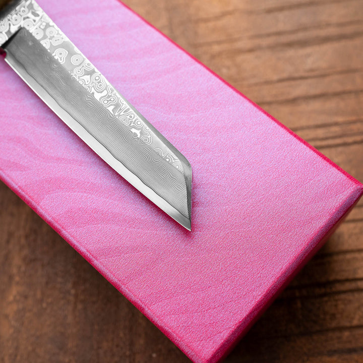 Tanto Outdoor Knife 8,7 cm Hattori Hunter Damascus Cowry-X