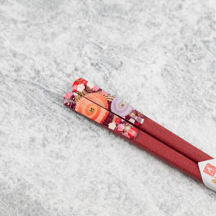 Kawai Japanese Sushi Chopsticks - Adesugata Red