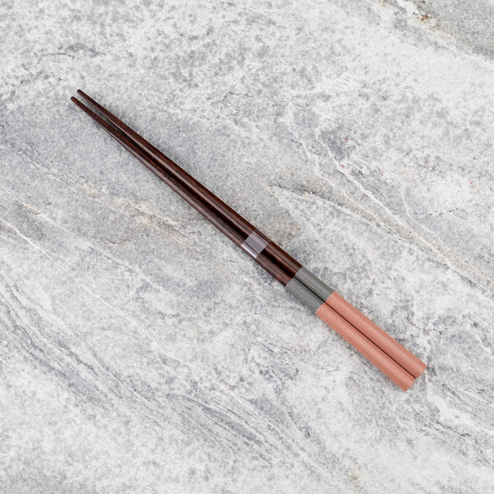 Kawai Japanese Sushi Chopsticks - Hachikaku Nuriwake Bicolor Pink