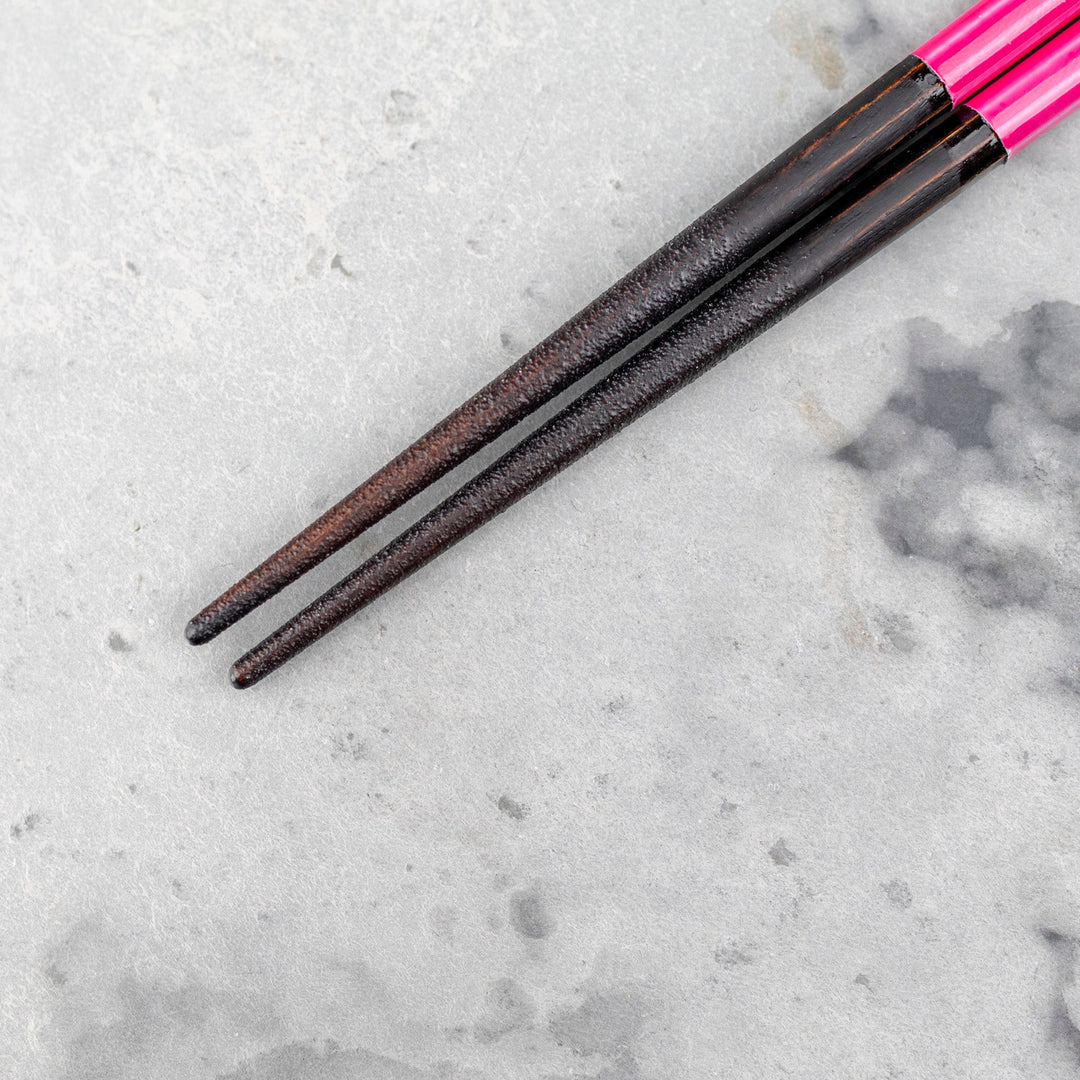 Kawai Japanese Sushi Chopsticks - Isosukashi Botaniro Hot Pink