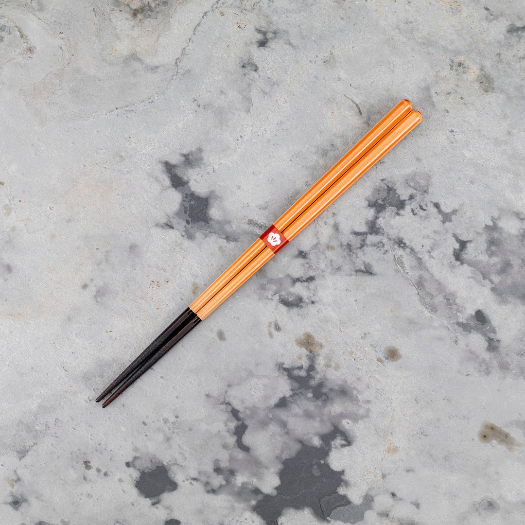 Kawai Japanese Sushi Chopsticks - Isosukashi Shinonomeiro Orange