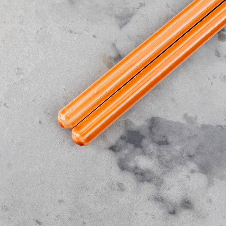 Kawai Japanese Sushi Chopsticks - Isosukashi Shinonomeiro Orange