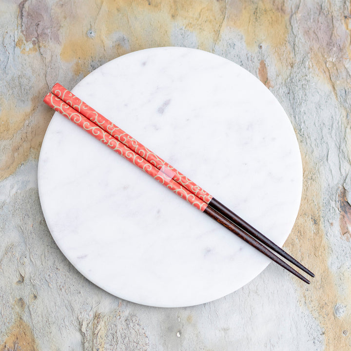 Kawai Japanese Sushi Chopsticks - Karakusa Red