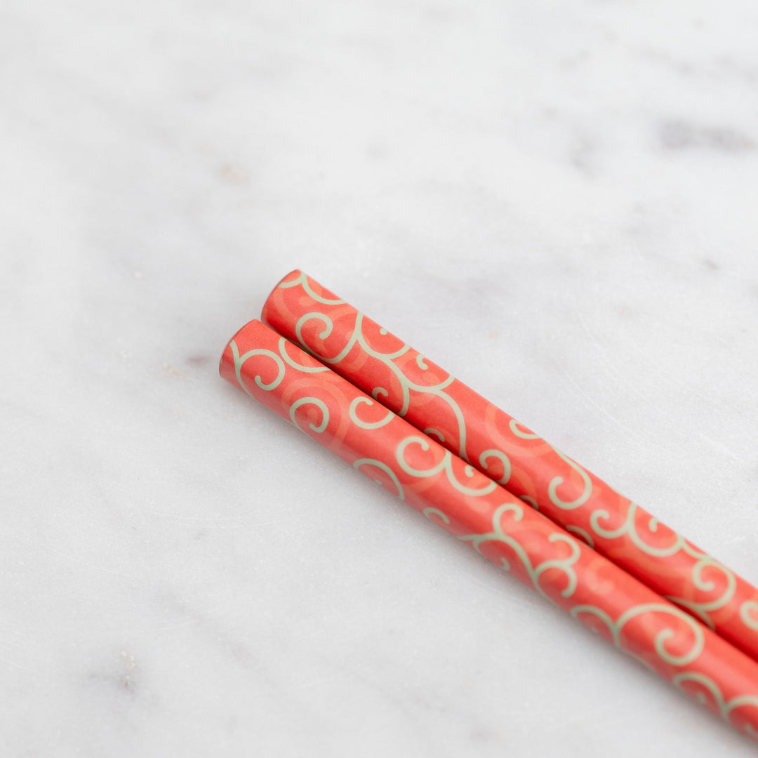 Kawai Japanese Sushi Chopsticks - Karakusa Red