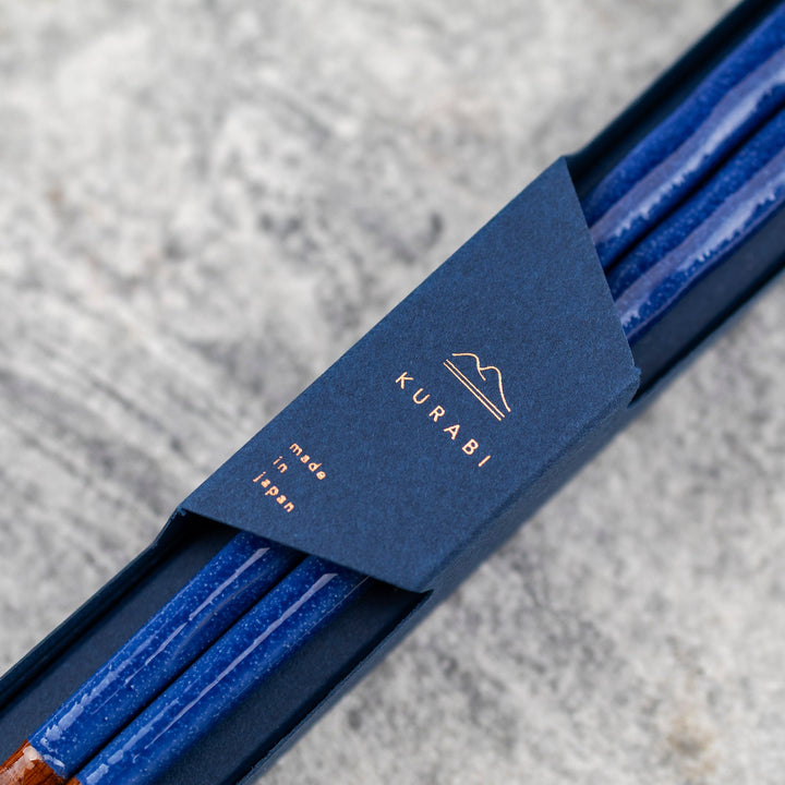Kawai Japanese Sushi Chopsticks - Kurabi Navy