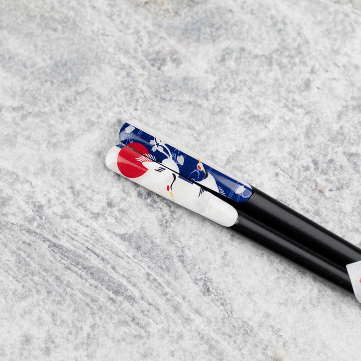 Kawai Japanese Sushi Chopsticks - Meoto Crane Black