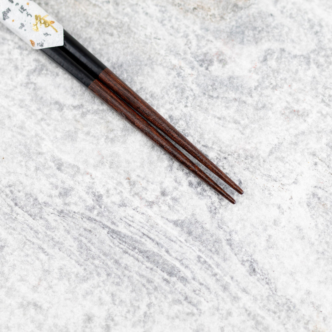 Kawai Japanese Sushi Chopsticks - Meoto Crane Black