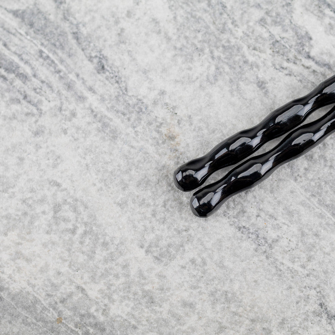 Kawai Japanese Sushi Chopsticks - Round Curving Black