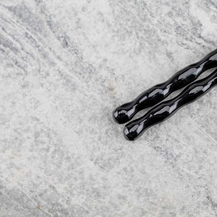 Kawai Japanese Sushi Chopsticks - Round Curving Black