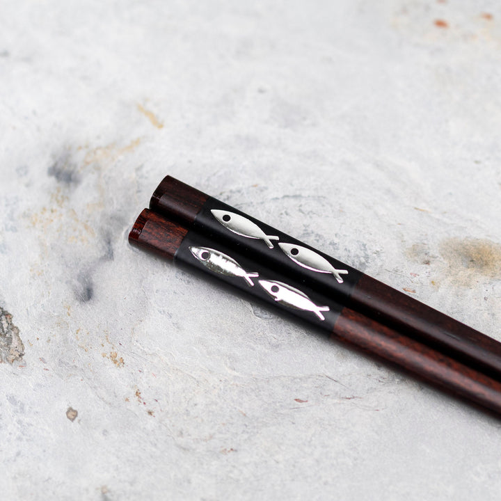 Kawai Japanese Sushi Chopsticks - Sakana Asobi Black